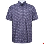 KAM Premium Floral Print S/S Shirt - moonlight